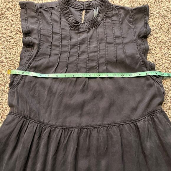 Anthropologie NWT Swing Tiered Gray Dress Pockets Sz M Boho Babydoll Cottagecore - Picture 7 of 10